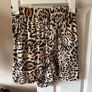 Leopard Print High Waist Women's Shorts
